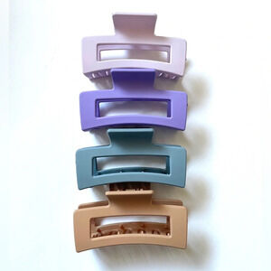 4 pack rectangle  hair claw clips
